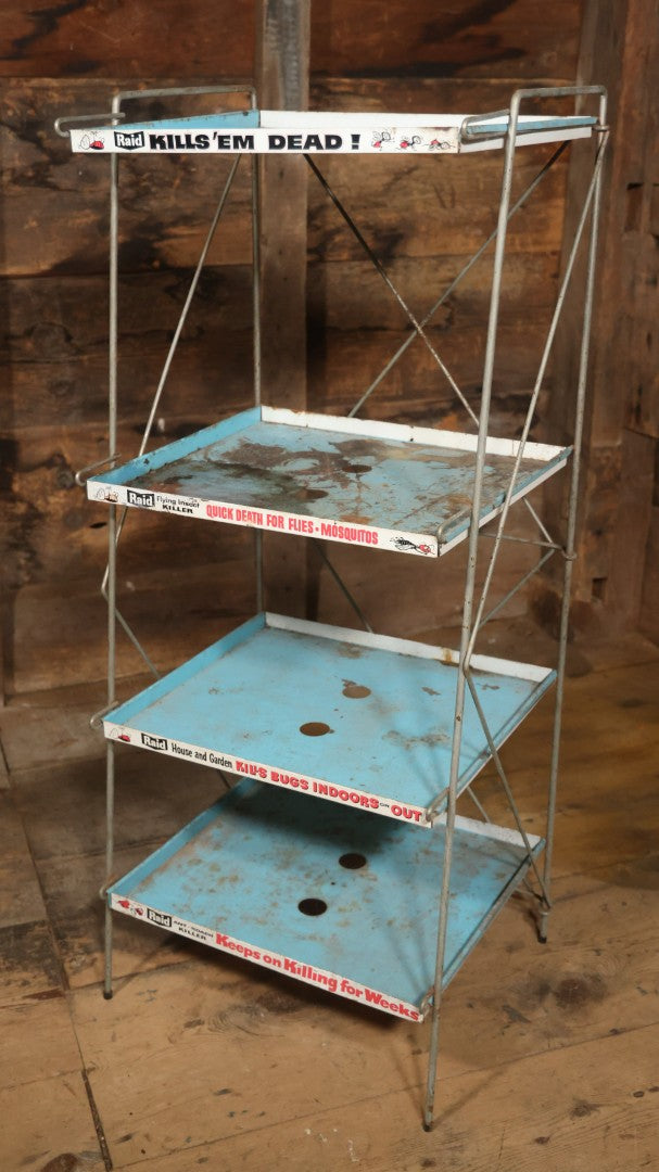 Vintage Raid “Kills'Em Dead” Advertising Metal Store Display Shelf ...