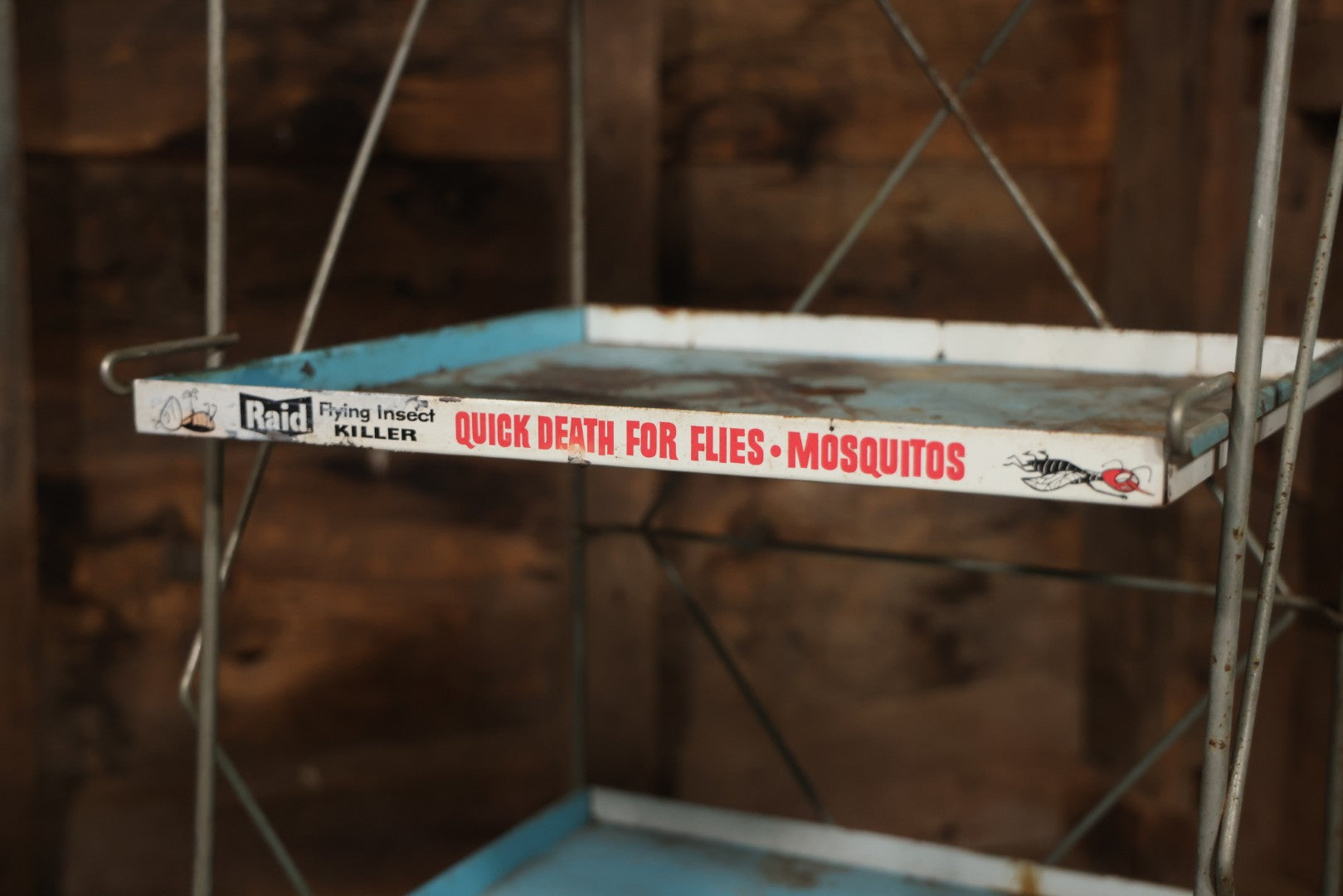 Vintage Raid “Kills'Em Dead” Advertising Metal Store Display Shelf