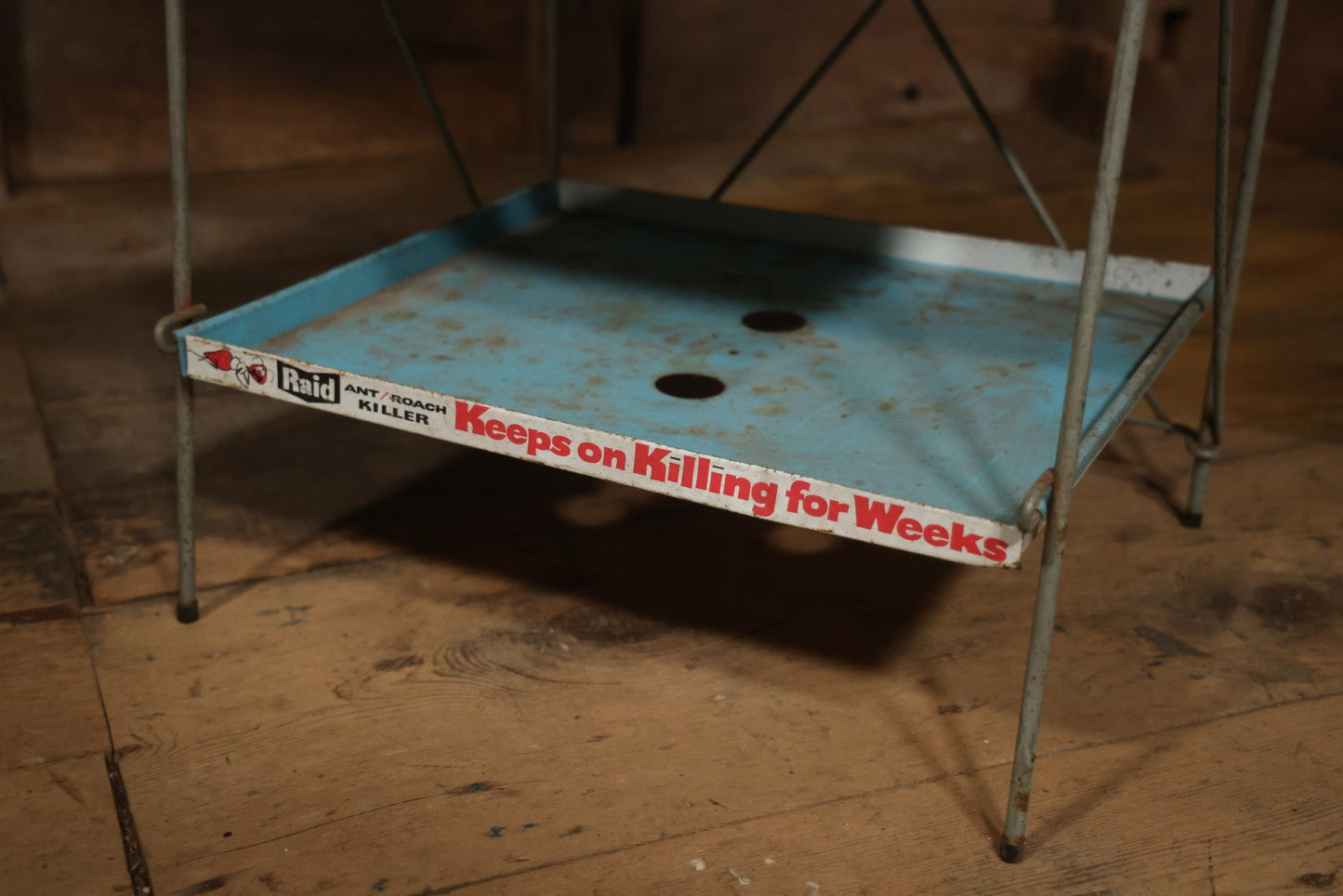 Vintage Raid “Kills'Em Dead” Advertising Metal Store Display Shelf