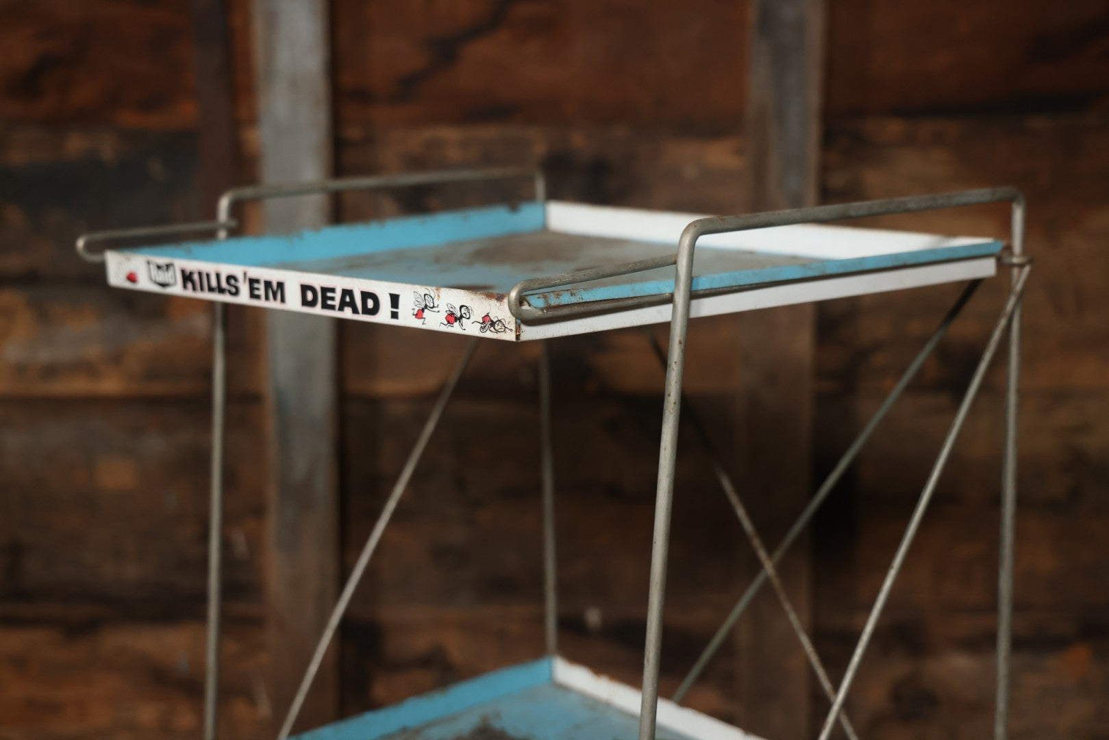 Vintage Raid “Kills'Em Dead” Advertising Metal Store Display Shelf