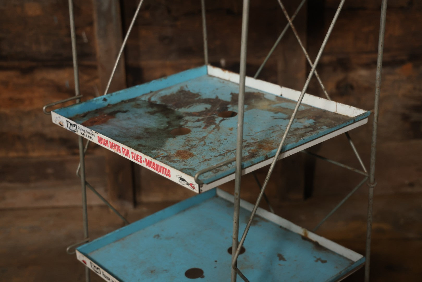 Vintage Raid “Kills'Em Dead” Advertising Metal Store Display Shelf