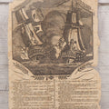 Lot 006 - Antique Broadside Woodcut Engraving, "Sea Fight Between The Crescent & La Re-Union," Commemorating Naval Battle Between The British Frigate Crescent And French Ship Re-Union, With Accompanying Poem, Published 1794