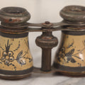 Lot 036 - Antique Pressed Metal Opera Glasses With White Enamel Floral Decoration, Manufactured By Chevalier, Paris