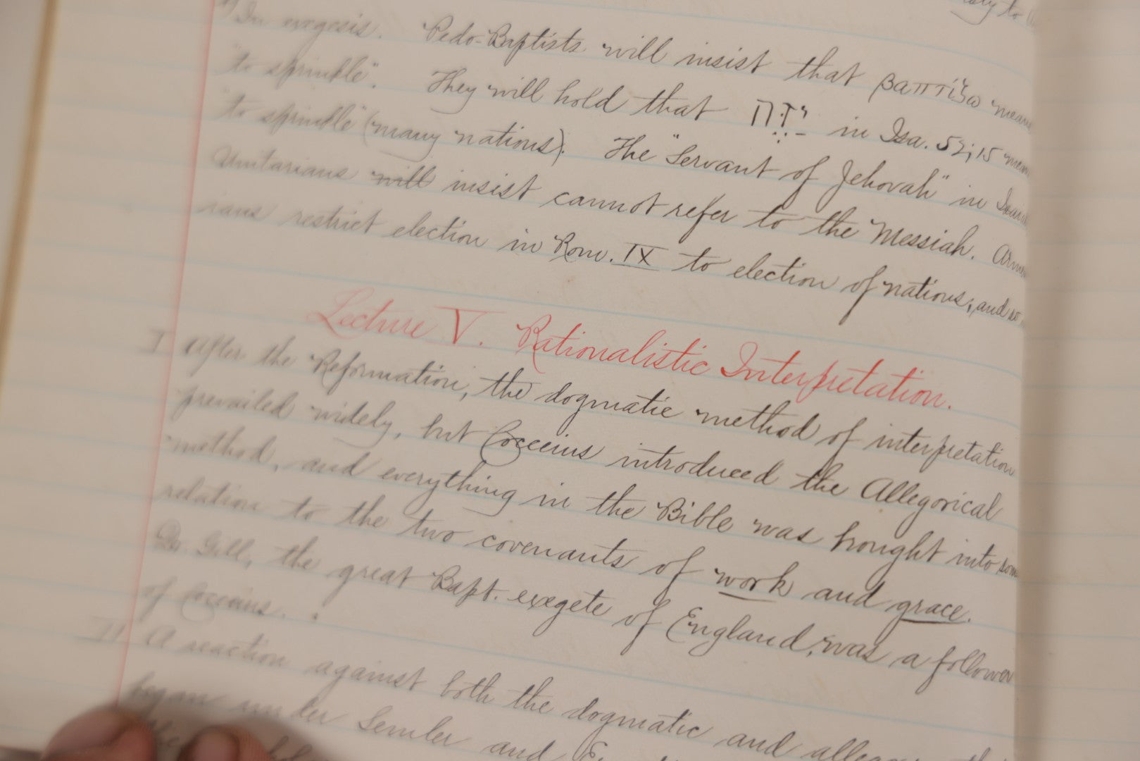 Lot 053 - Antique Student's Handwritten Notebook On Interpretations Of The Bible And Scripture, 1884, With Academic Writings On Religion, Spirituality & History, Including Allegorical, Grammatical-Historical, Dogmatic, Rationalistic & Mythical Lenses