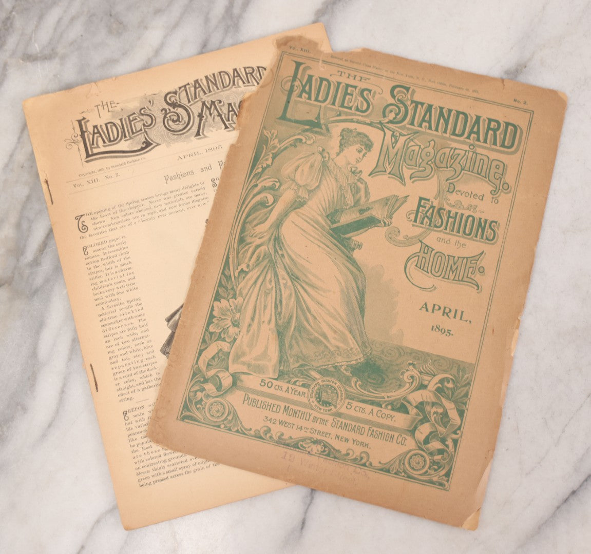 Lot 081 - "The Ladies Standard Magazine Devoted To Fashions And The Home" Antique Magazine, April 1895 Edition, Vol. XIII, Published By The Standard Fashion Co., New York, With Victorian Fashion Designs