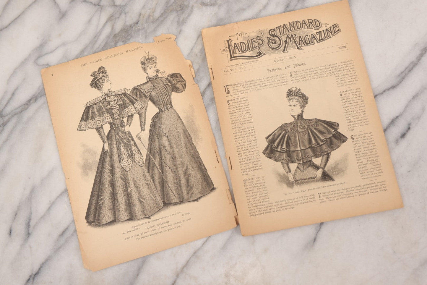 Lot 081 - "The Ladies Standard Magazine Devoted To Fashions And The Home" Antique Magazine, April 1895 Edition, Vol. XIII, Published By The Standard Fashion Co., New York, With Victorian Fashion Designs