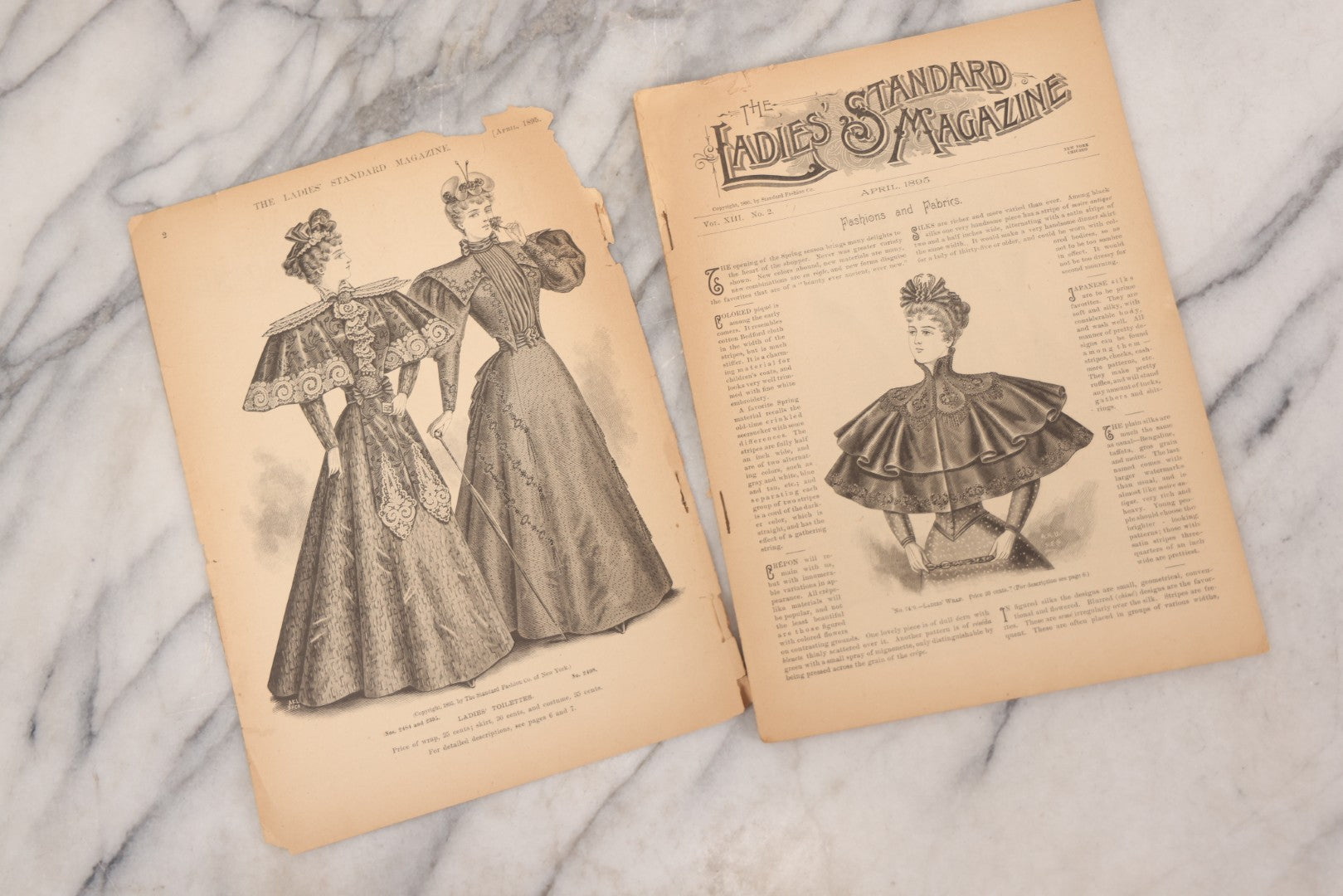 Lot 081 - "The Ladies Standard Magazine Devoted To Fashions And The Home" Antique Magazine, April 1895 Edition, Vol. XIII, Published By The Standard Fashion Co., New York, With Victorian Fashion Designs
