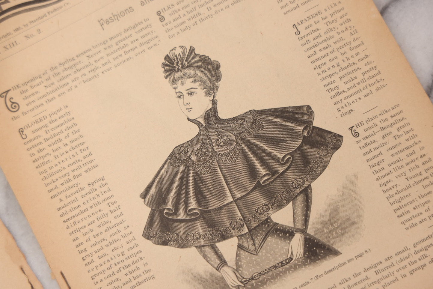 Lot 081 - "The Ladies Standard Magazine Devoted To Fashions And The Home" Antique Magazine, April 1895 Edition, Vol. XIII, Published By The Standard Fashion Co., New York, With Victorian Fashion Designs