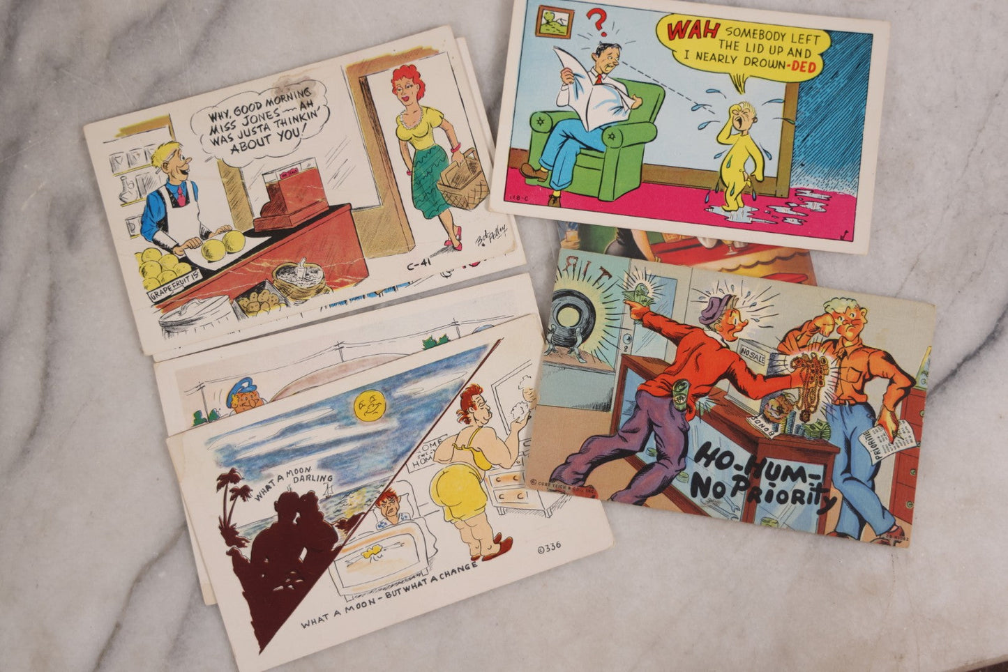Lot 091 - Grouping Of Twenty Vintage Comic Illustrated Postcards