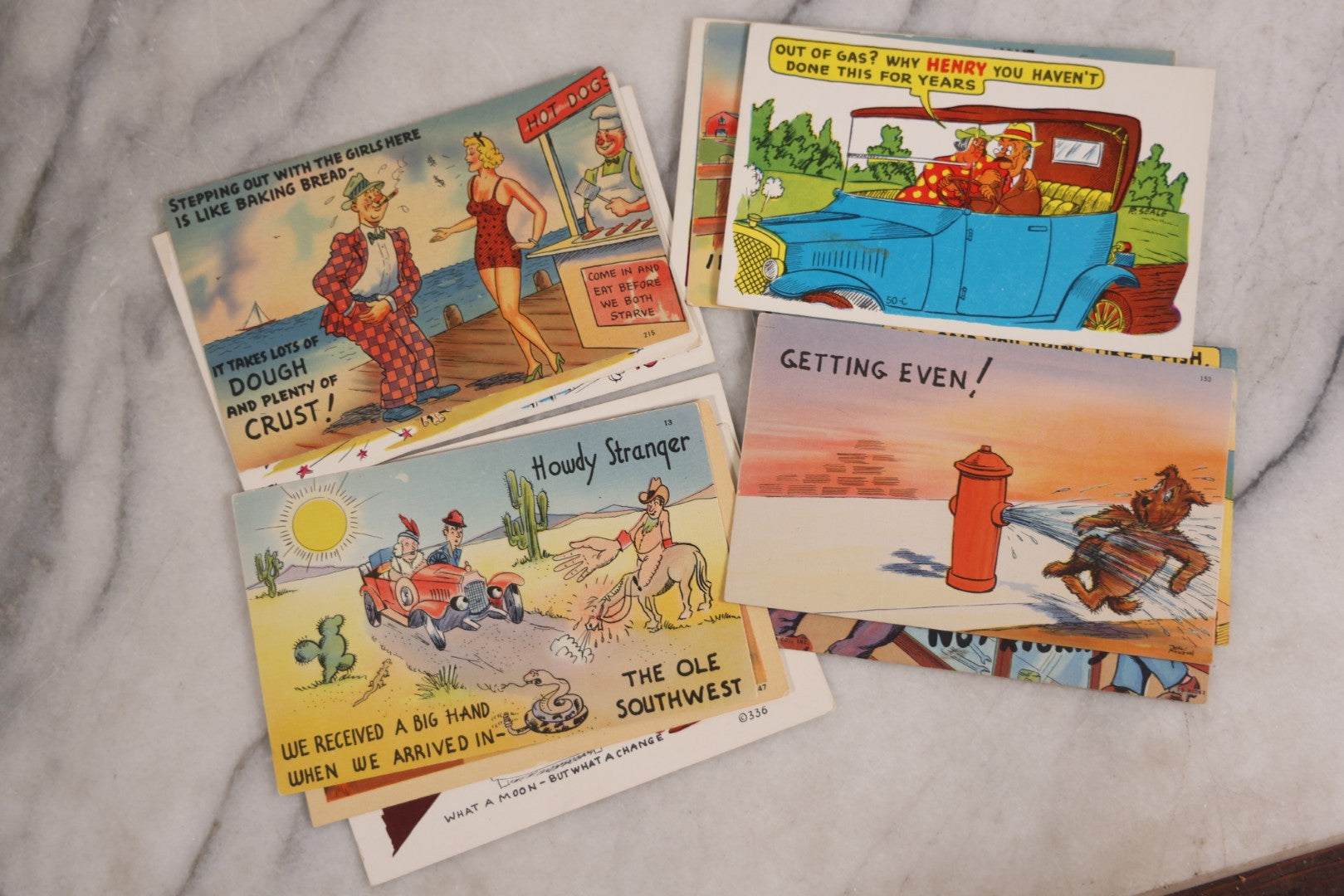 Lot 091 - Grouping Of Twenty Vintage Comic Illustrated Postcards