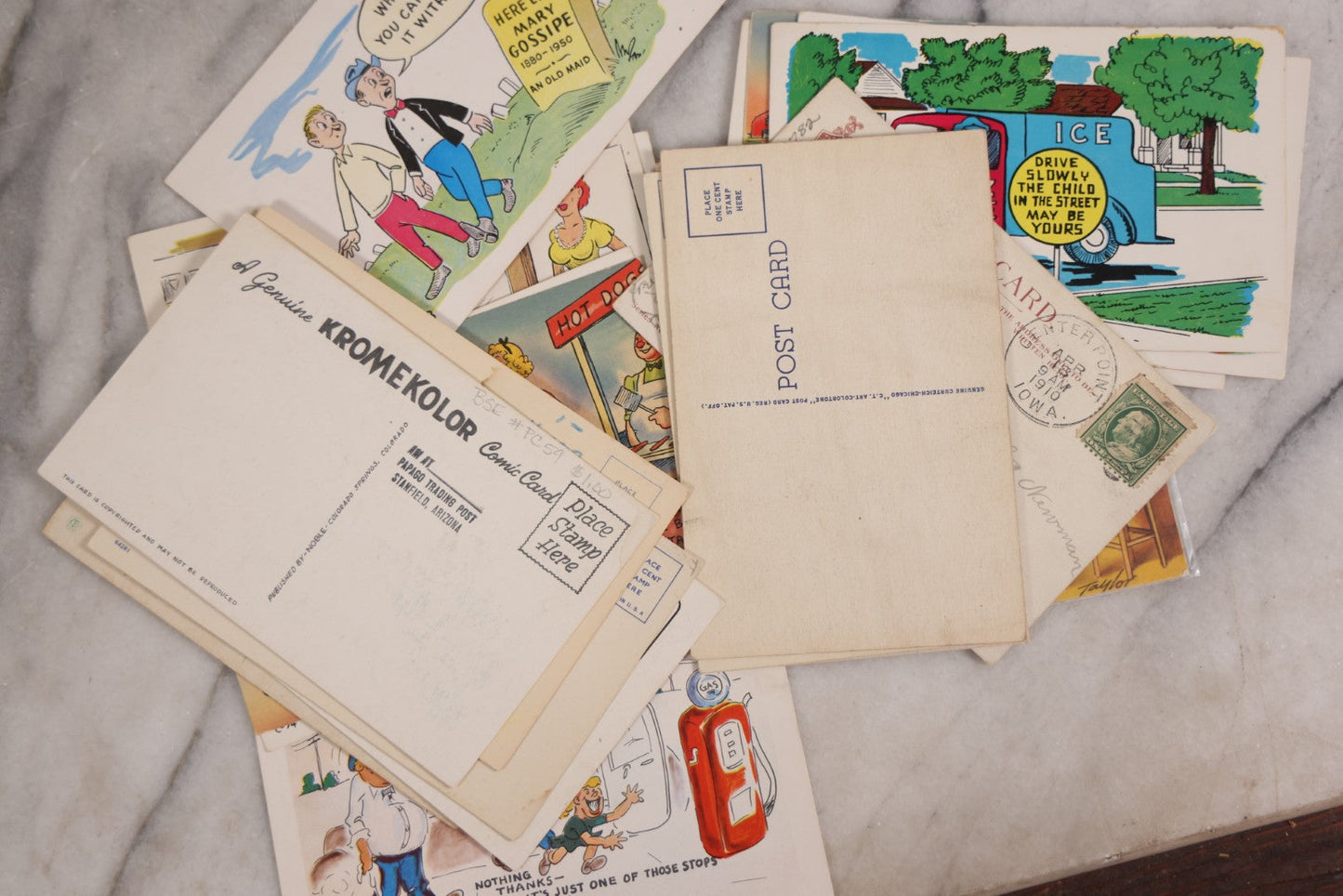 Lot 091 - Grouping Of Twenty Vintage Comic Illustrated Postcards