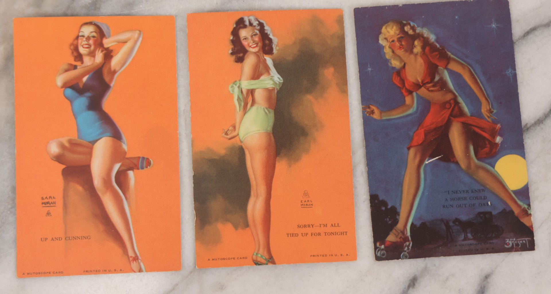 Lot 092 - Group Of Eight Vintage Pin-Up Arcade Cards, "A Mutoscope Card," Printed In U.S.A.