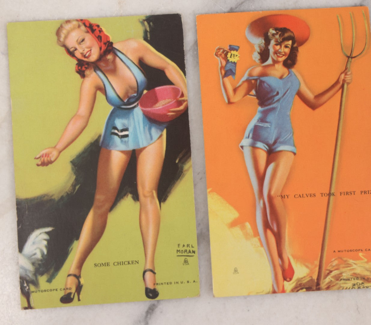 Lot 092 - Group Of Eight Vintage Pin-Up Arcade Cards, "A Mutoscope Card," Printed In U.S.A.