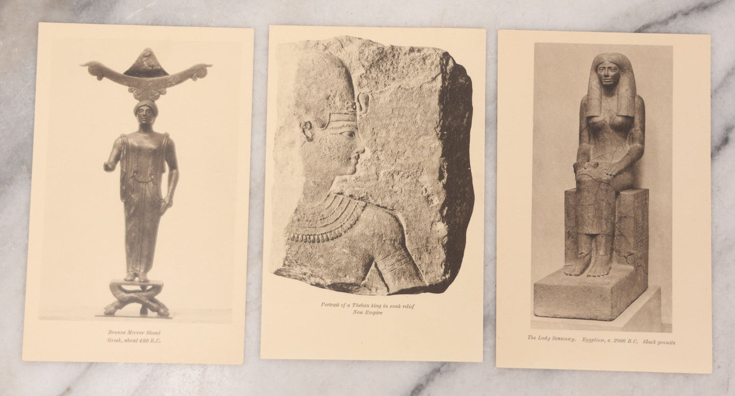 Lot 098 - Grouping Of Fifteen Vintage Museum Of Fine Arts Boston Postcards Featuring Photos Of Sculptures And Works Of Art, Printed In Great Britain At The Oxford University Press, Some With Pencil Writing On Verso