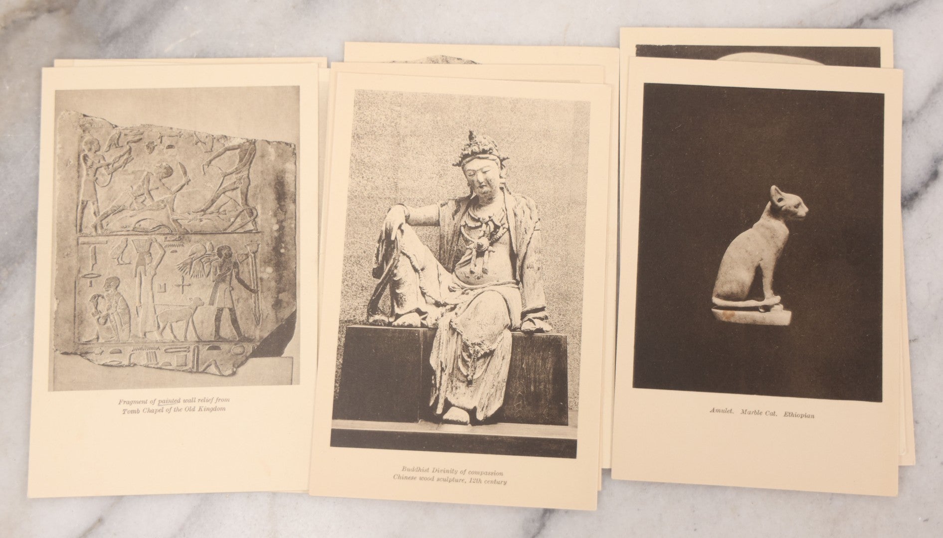 Lot 098 - Grouping Of Fifteen Vintage Museum Of Fine Arts Boston Postcards Featuring Photos Of Sculptures And Works Of Art, Printed In Great Britain At The Oxford University Press, Some With Pencil Writing On Verso
