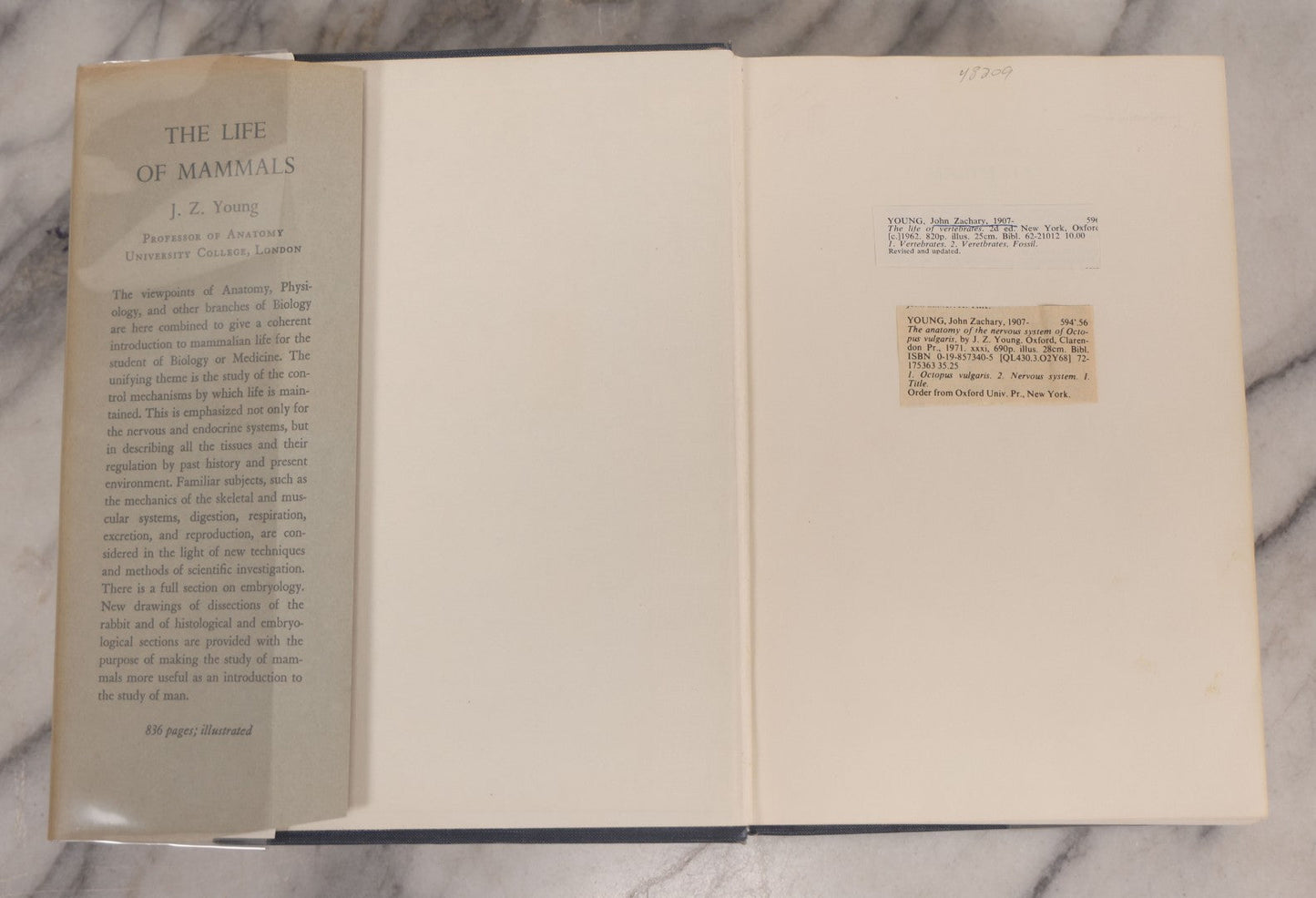 Lot 111 - "The Life Of Mammals" Vintage Illustrated Biology Book By J.Z. Young, Published By Oxford University Press, New York, 1957