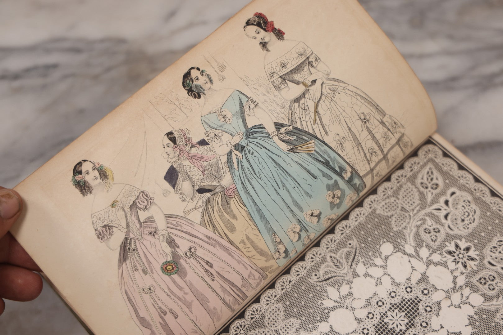 Lot 118 - "Godey's Lady's Book And Ladies American Magazine" Antique Compendium Book, Vol. XXIV, January–June 1842, Antique Book With Engravings, Published By Louis A. Godey, Publisher's Hall, Philadelphia