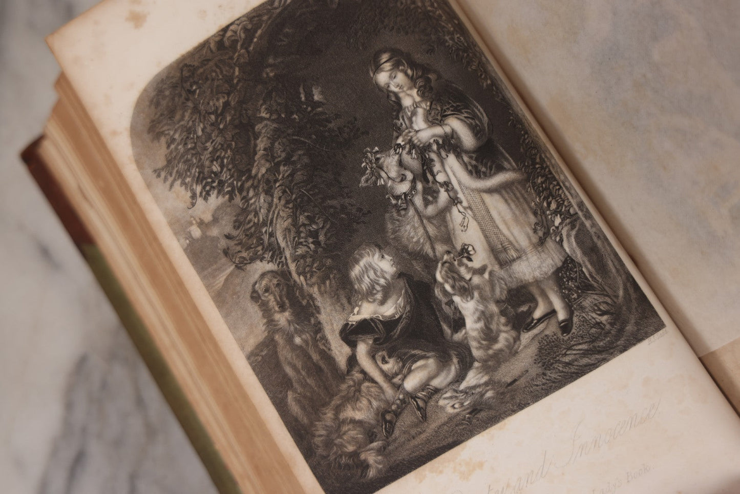 Lot 118 - "Godey's Lady's Book And Ladies American Magazine" Antique Compendium Book, Vol. XXIV, January–June 1842, Antique Book With Engravings, Published By Louis A. Godey, Publisher's Hall, Philadelphia