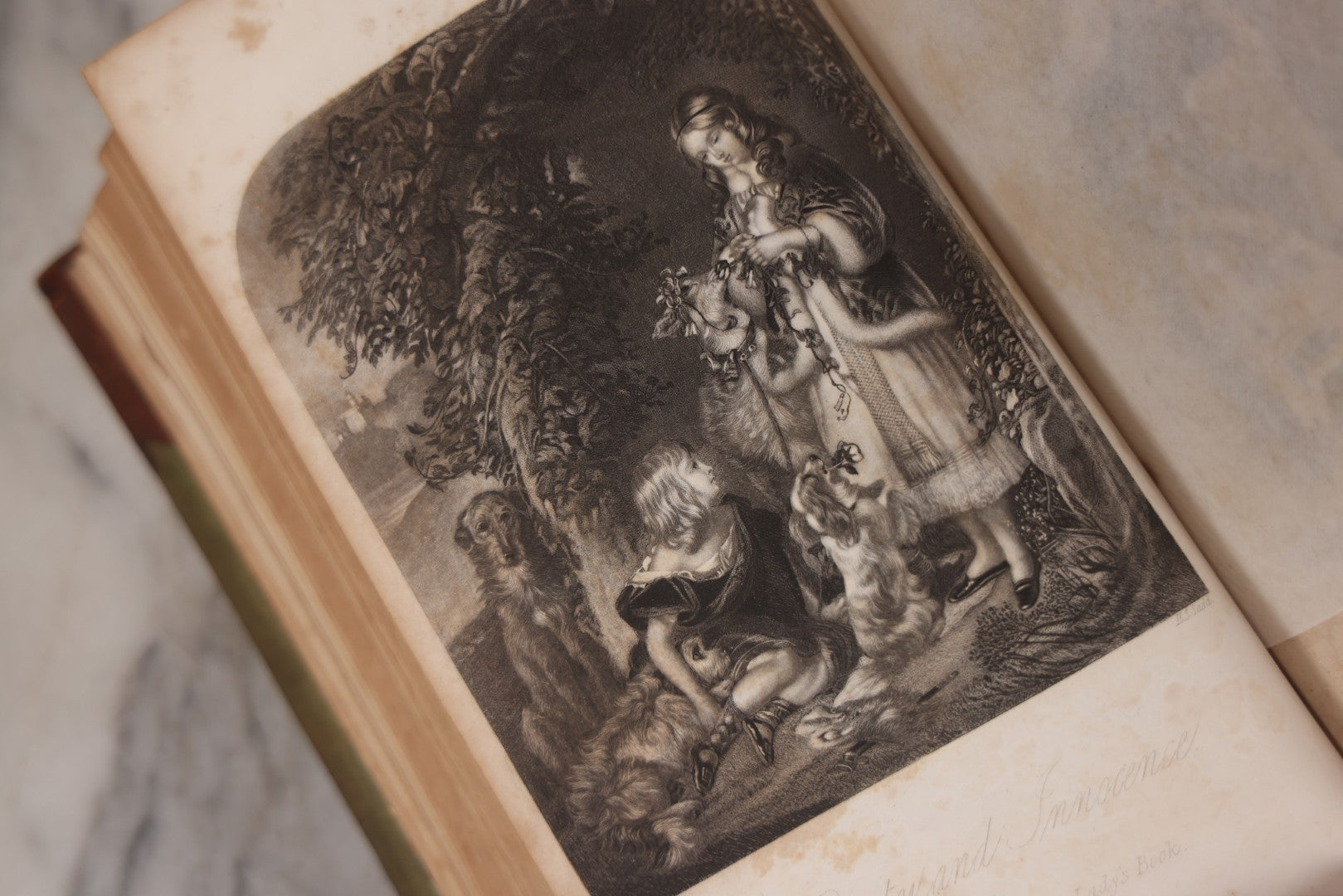 Lot 118 - "Godey's Lady's Book And Ladies American Magazine" Antique Compendium Book, Vol. XXIV, January–June 1842, Antique Book With Engravings, Published By Louis A. Godey, Publisher's Hall, Philadelphia