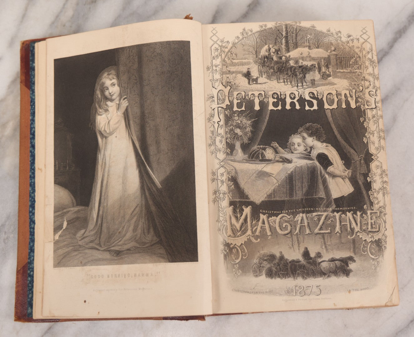 Lot 119 - "Peterson's Magazine," Antique Compendium Book For 1875 With Engravings Including Hand-Colored Examples, Published By Charles J. Peterson, Philadelphia