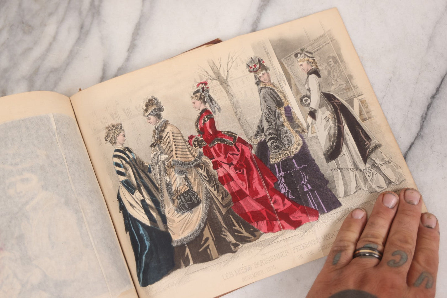 Lot 119 - "Peterson's Magazine," Antique Compendium Book For 1875 With Engravings Including Hand-Colored Examples, Published By Charles J. Peterson, Philadelphia