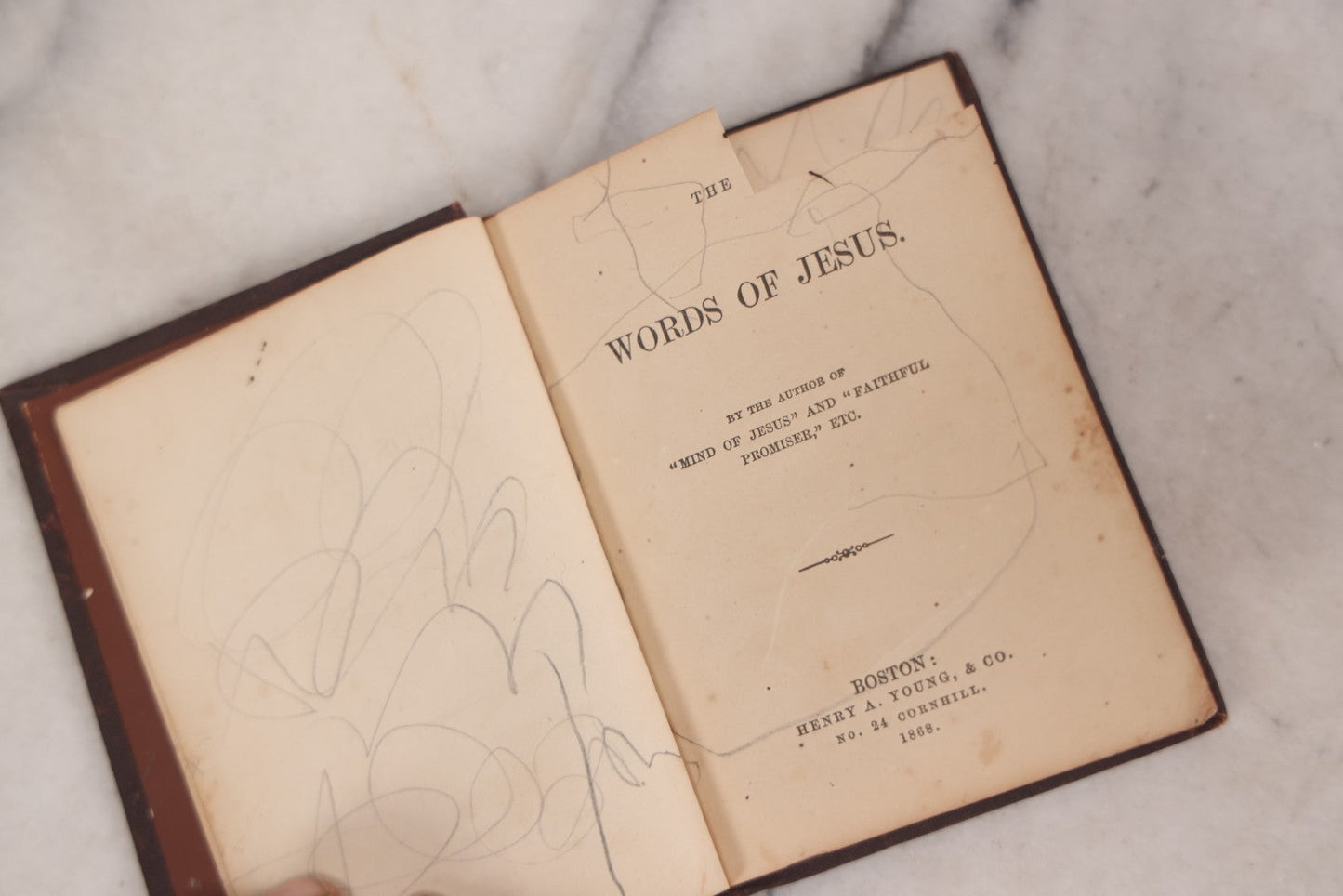 Lot 121 - "The Words Of Jesus," Antique Religious Devotional Book, Published By Henry A. Young & Co., Boston, 1868