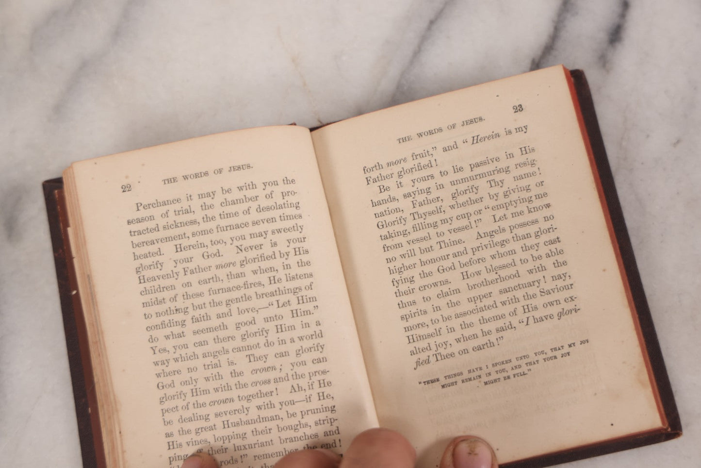 Lot 121 - "The Words Of Jesus," Antique Religious Devotional Book, Published By Henry A. Young & Co., Boston, 1868