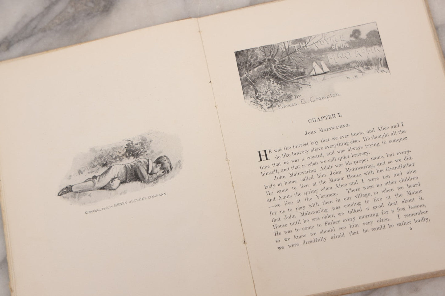 Lot 122 - Pair Of Antique Books Including "The Voyage Of The Mary Adair" By Frances E. Crompton, Published By Henry Altemus Company, Philadelphia, 1900, And "Poor Richard's Almanac" By Benjamin Franklin