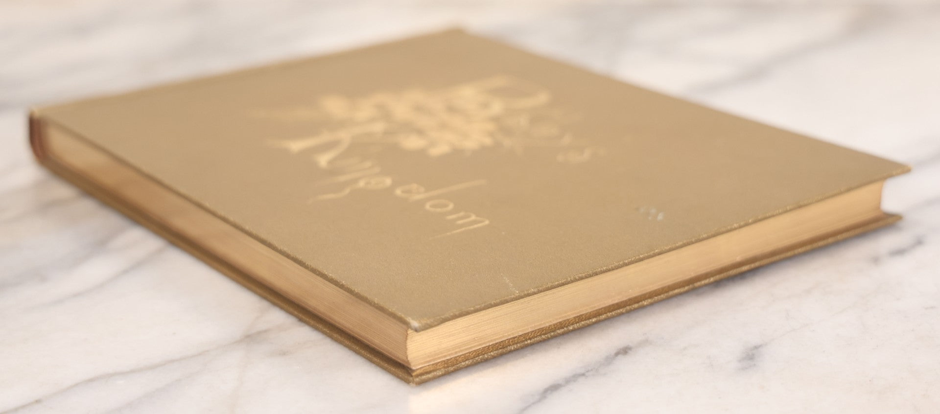Lot 131 - "Baby's Kingdom" Antique Illustrated Baby Book With Gilt Embossed Clovers And Lettering On Cover, Gilt Foredge, Some Records Of Baby Harold Schenck, Born July 1892, With Calligraphy And Memos From Parents On 10+ Pages