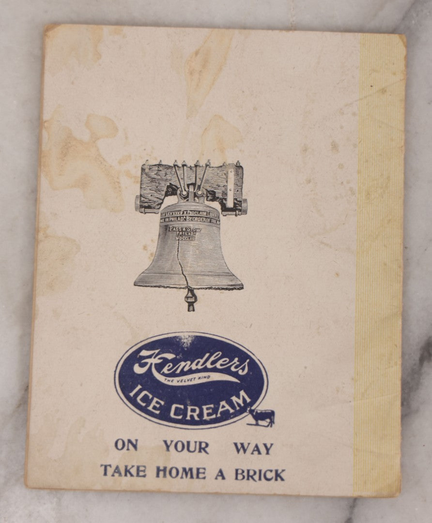 Lot 133 - "Your Flag And Mine" Antique Illustrated Booklet On The History Of The American Flag, Advertising On Back Cover For Hendlers Ice Cream: "On Your Way Take Home A Brick," Published By National Committee On Patriotic Literature, New York, 1917