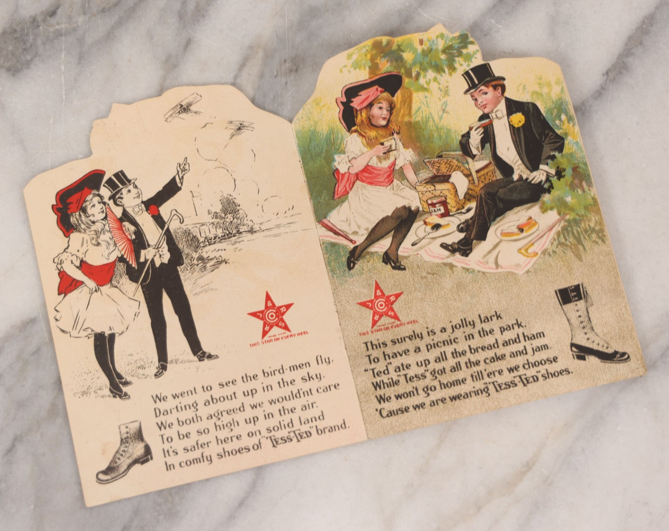 Lot 136 - Grouping Of Three Vintage Die Cut Children's Booklets Including "Tatters" And "Chipper," With Dogs On Cover, Published By Whitman Publishing Co., 1949, And "The Happy Days Of Tess And Ted," Shoe Store Advertising