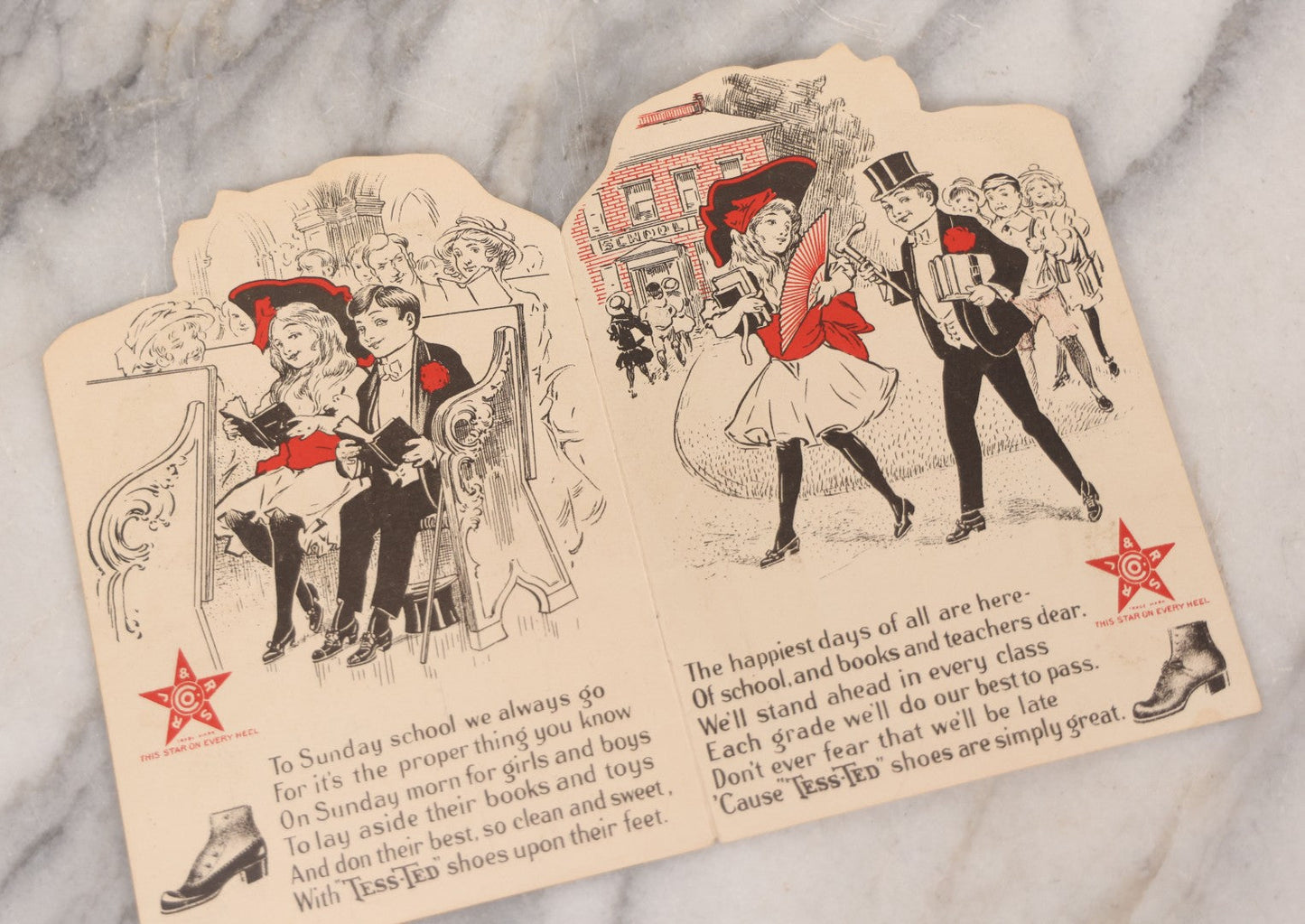 Lot 136 - Grouping Of Three Vintage Die Cut Children's Booklets Including "Tatters" And "Chipper," With Dogs On Cover, Published By Whitman Publishing Co., 1949, And "The Happy Days Of Tess And Ted," Shoe Store Advertising