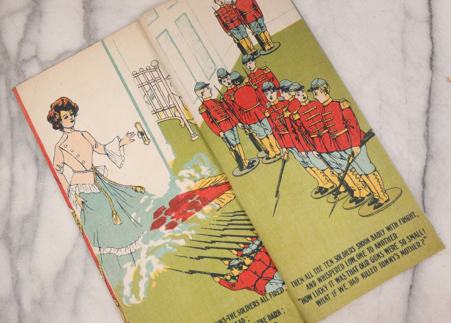 Lot 137 - Grouping Of Four Antique Linen Rag Books Including "Animal A.B.C." And "Toddle's A.B.C.," Published By Dean's Rag Book Co. Ltd., London, And "Ten Little Tin Soldiers"  And "Mother Goose," Published By The Saalfield Pub. Co., New York, 1910