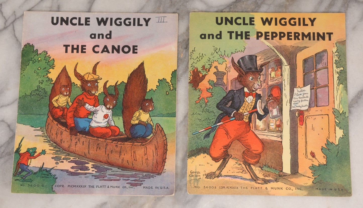 Lot 139 - Grouping Of Four Vintage Children's Booklets Including "Uncle Wiggily And The Canoe" And "Uncle Wiggily And The Peppermint," Pub. By The Platt & Munk Co., 1939, "The Little Red Hen And The Grain Of Wheat," "Mistress Mary And Other Rhymes"