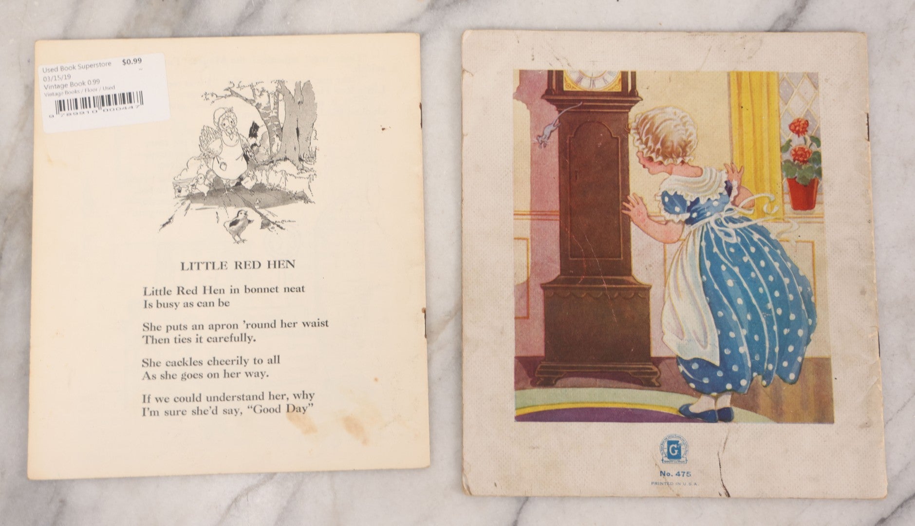 Lot 139 - Grouping Of Four Vintage Children's Booklets Including "Uncle Wiggily And The Canoe" And "Uncle Wiggily And The Peppermint," Pub. By The Platt & Munk Co., 1939, "The Little Red Hen And The Grain Of Wheat," "Mistress Mary And Other Rhymes"