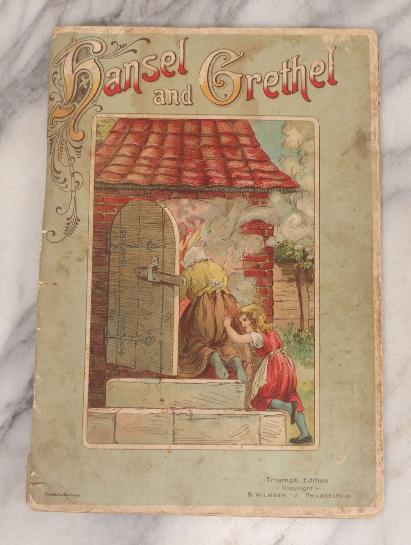 Lot 141 - Pair Of Antique German Pop-Up Fairytale Books Including "Hansel And Grethel" And "Cinderella," Triumph Editions, Published By B. Wilmsen, Philadelphia, Printed In Germany With Accordion Crepe Paper Pop-Ups, Circa 1895