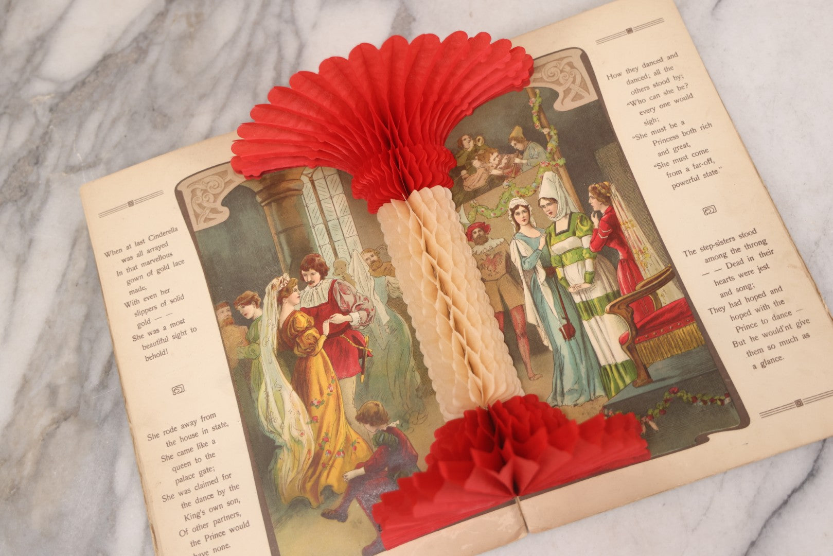 Lot 141 - Pair Of Antique German Pop-Up Fairytale Books Including "Hansel And Grethel" And "Cinderella," Triumph Editions, Published By B. Wilmsen, Philadelphia, Printed In Germany With Accordion Crepe Paper Pop-Ups, Circa 1895