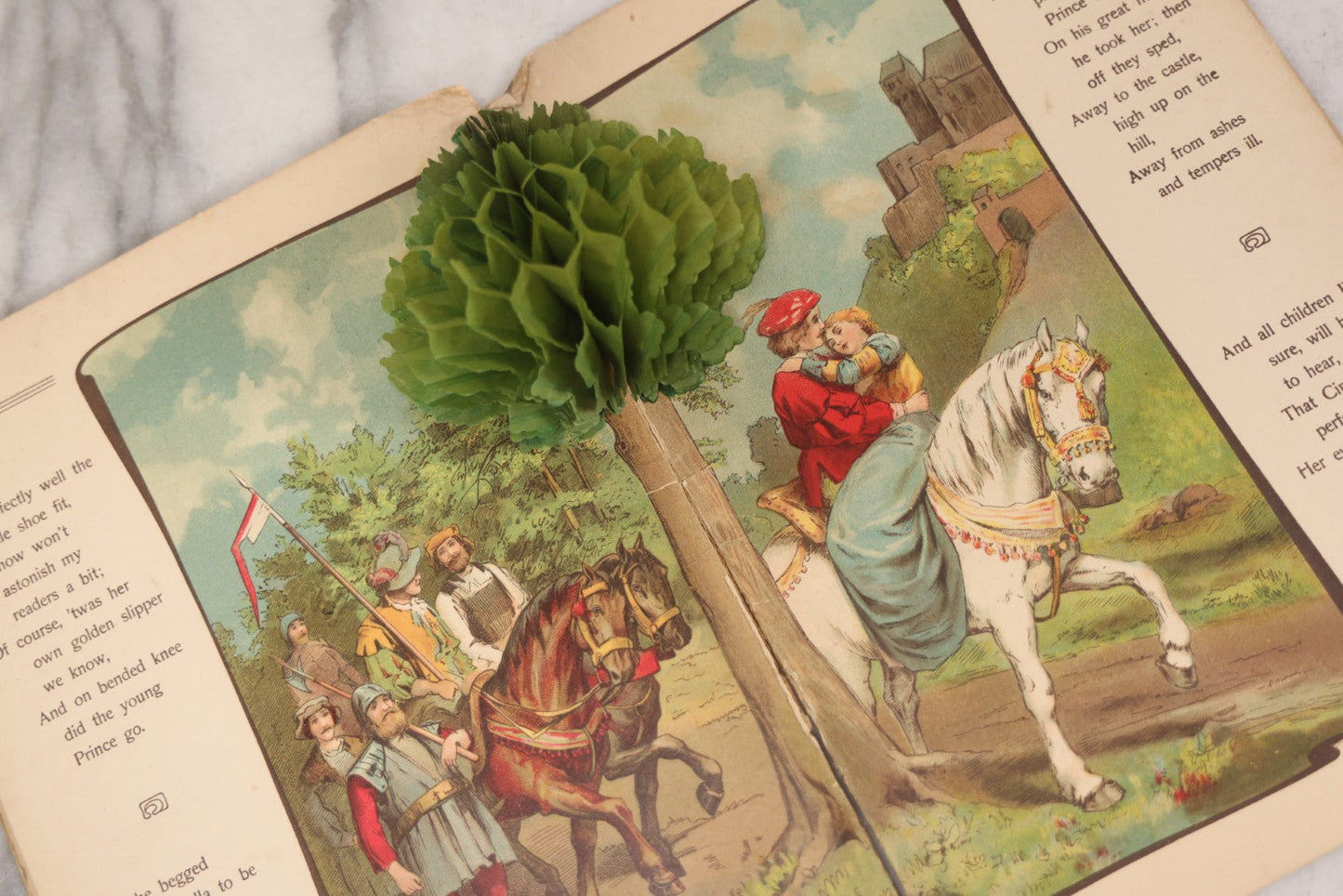 Lot 141 - Pair Of Antique German Pop-Up Fairytale Books Including "Hansel And Grethel" And "Cinderella," Triumph Editions, Published By B. Wilmsen, Philadelphia, Printed In Germany With Accordion Crepe Paper Pop-Ups, Circa 1895