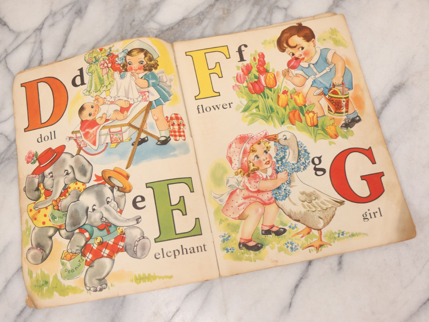Lot 142 - Pair Of Vintage Children's Booklets Including "Nursery Rhymes" And "A.B.C.," Both Published By Merrill Publishing Co., Chicago, Illinois, 1939, Illustrated By Florence Salter