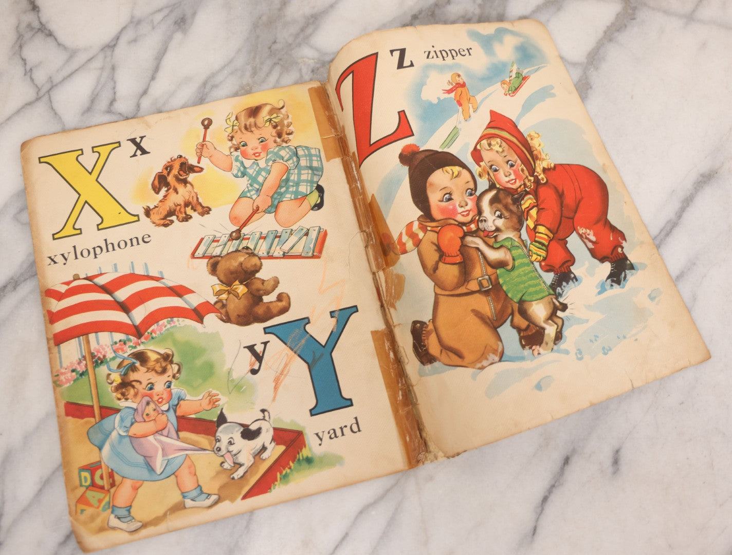 Lot 142 - Pair Of Vintage Children's Booklets Including "Nursery Rhymes" And "A.B.C.," Both Published By Merrill Publishing Co., Chicago, Illinois, 1939, Illustrated By Florence Salter