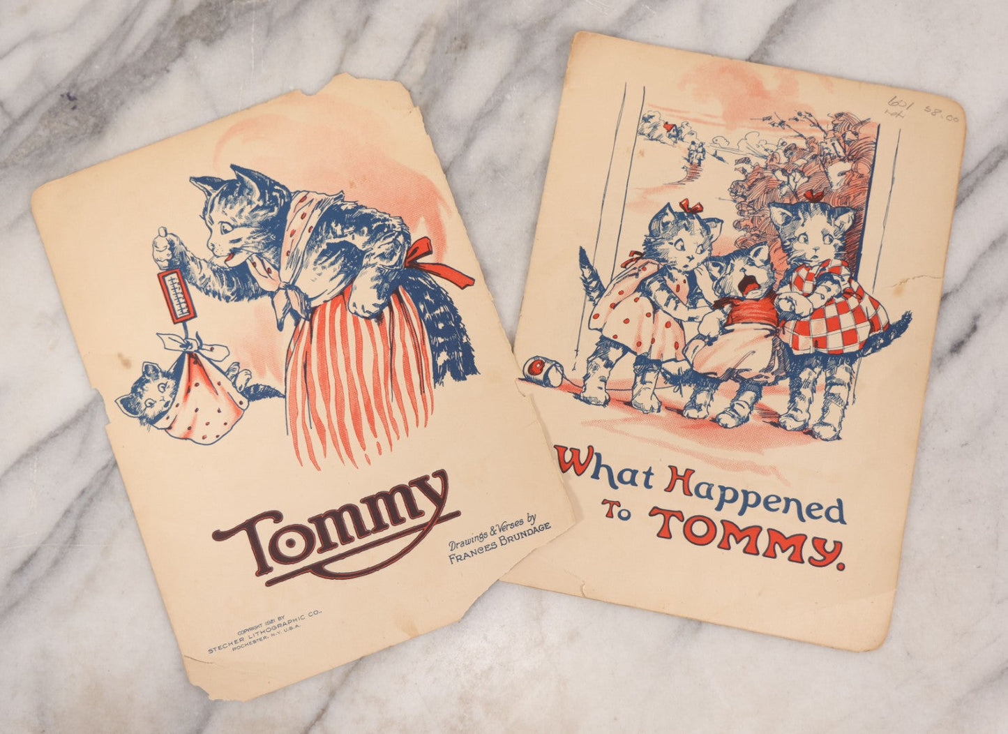 Lot 144 - "What Happened To Tommy," Antique Illustrated Children's Booklet By Frances Brundage, Published By Stecher Lithographic Co., Rochester, New York, 1921