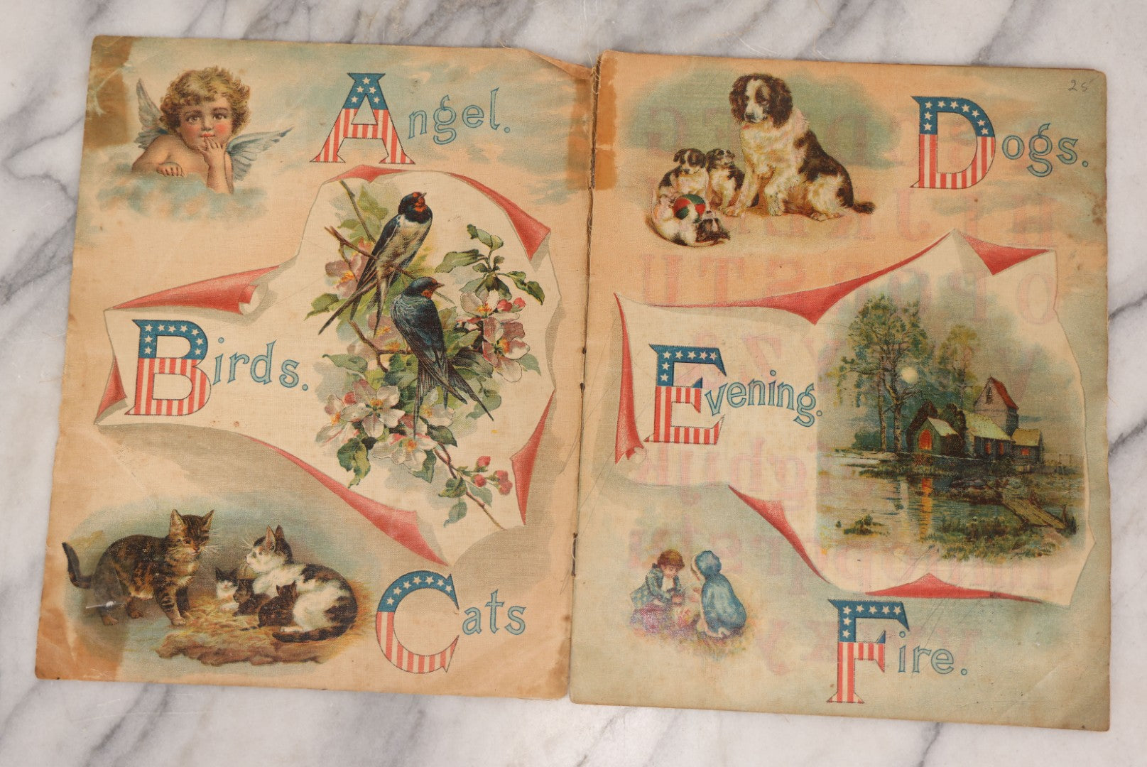Lot 145 - "Starry Flag A.B.C." Antique Linen Children's Book, Published By McLoughlin Bros., New York, 1899, Spanish-American War Era Patriotic Theme