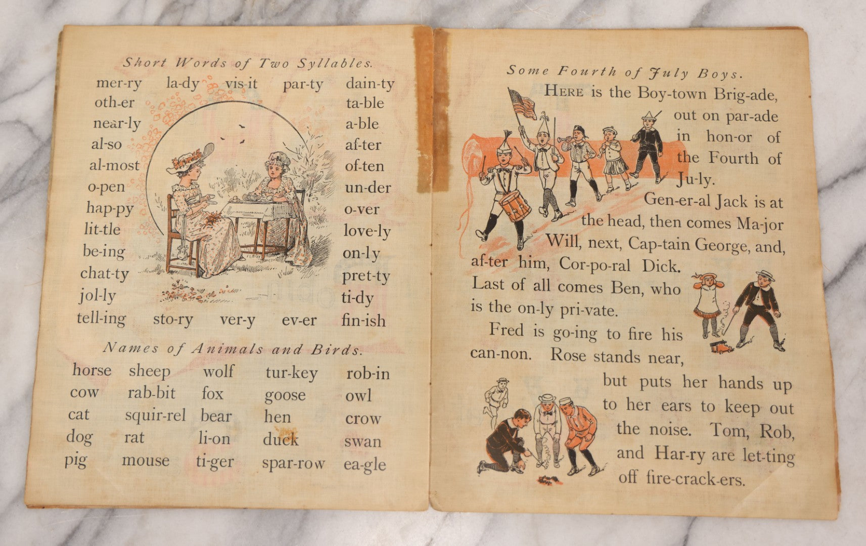 Lot 145 - "Starry Flag A.B.C." Antique Linen Children's Book, Published By McLoughlin Bros., New York, 1899, Spanish-American War Era Patriotic Theme