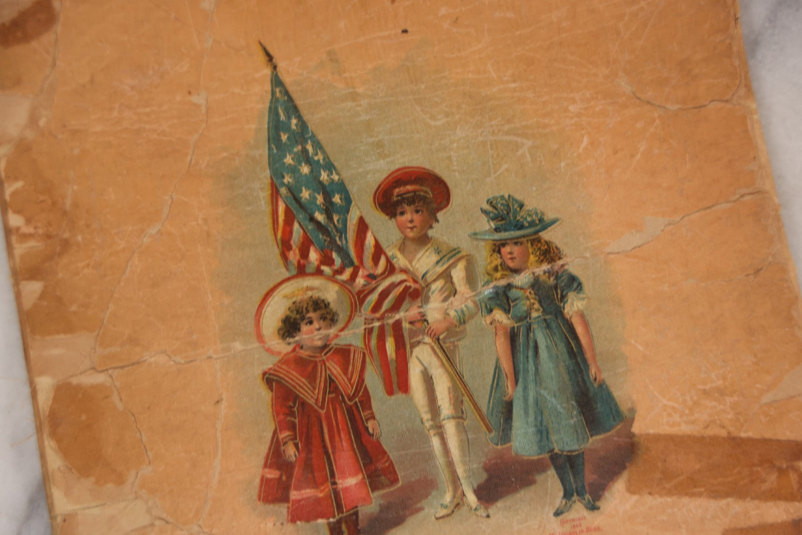 Lot 145 - "Starry Flag A.B.C." Antique Linen Children's Book, Published By McLoughlin Bros., New York, 1899, Spanish-American War Era Patriotic Theme