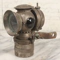 Lot 008 - Antique Solar Brand Bicycle Lamp By The Badger Brass Mfg. Co., Kenosha, Wisconsin, With Original Green And Red Gem Lenses, Circa Early 20th Century, 6-7/8" H