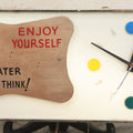 Lot 012 - Vintage 1957 Miller Brewing Co. Light Up Bar Back Advertising Clock With Fluorescent Lamp, "Enjoy Yourself, It's Later Than You Think," Missing Miller Badge