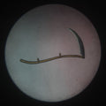 Lot 020 - Antique Hand Colored Odd Fellows I.O.O.F. Magic Lantern Glass Slide With Wood Holder, No. 4 The Scythe, Manufactured By The Henderson-Ames Co., Kalamazoo, Michigan