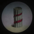 Lot 023 - Antique Hand Colored Odd Fellows I.O.O.F. Magic Lantern Glass Slide With Wood Holder, No. 7 Bundle Of Sticks, Manufactured By The Henderson-Ames Co., Kalamazoo, Michigan