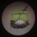 Lot 029 - Antique Hand Colored Odd Fellows I.O.O.F. Magic Lantern Glass Slide With Wood Holder, No. 13 Scales And Sword, Manufactured By The Henderson-Ames Co., Kalamazoo, Michigan