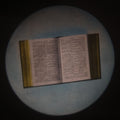 Lot 030 - Antique Hand Colored Odd Fellows I.O.O.F. Magic Lantern Glass Slide With Wood Holder, No. 14 The Bible, Manufactured By The Henderson-Ames Co., Kalamazoo, Michigan